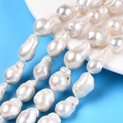 Natural Baroque Pearl Keshi Pearl Beads Strands PEAR-S019-02C-01-1