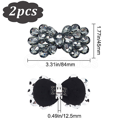 2Pcs Alloy Rhinestone Shoe Decorations AJEW-FG0002-87B-1