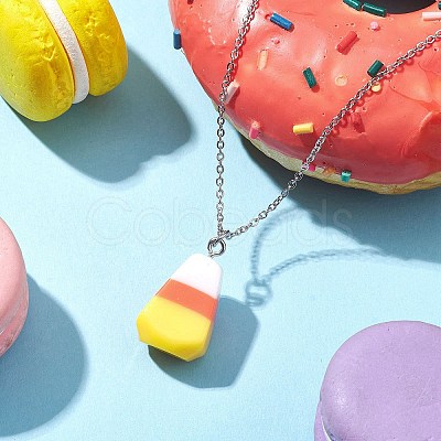 Resin Pendant Necklaces NJEW-JN04845-1