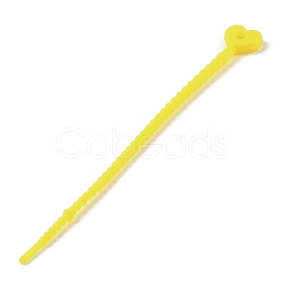 Heart Shape Silicone Cable Zip Ties AJEW-C034-02J-1