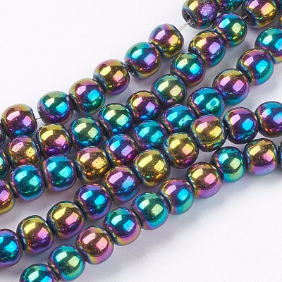 1Strand Grade A Non-Magnetic Synthetic Hematite Beads Strands X-G-S096-6mm-5-1