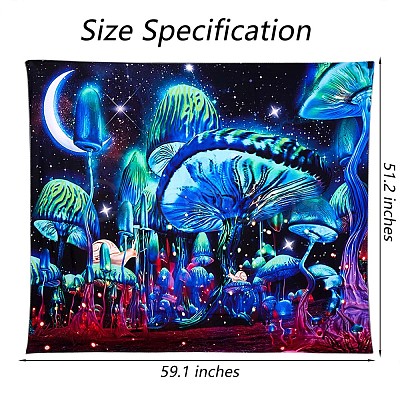 Black Light Aesthetic Mushroom Wall Tapestry JX151A-1