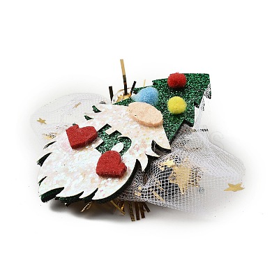 Christmas Theme Glitter Felt Fabric Alligator Hair Clip PHAR-U002-01K-1