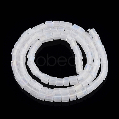 Transparent Frosted Glass Bead Strands GLAA-N047-08-B10-1