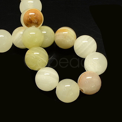 Natural Dyed Yellow Jade Gemstone Bead Strands G-R271-8mm-Y26-1