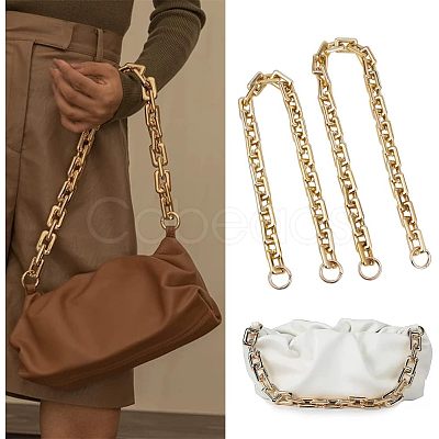 CHGCRAFT 2Pcs 2 Style CCB Plastic Rectangle Cross Chain Bag Straps AJEW-CA0003-30-1