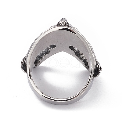 Gothic 304 Stainless Steel Finger Ring RJEW-F137-06AS-1