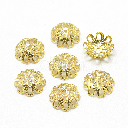 Plated Iron Fancy Bead Caps X-IFIN-S696-33G-10mm-1