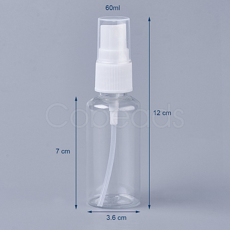 60ml Transparent PET Plastic Refillable Spray Bottle MRMJ-WH0032-01B-1