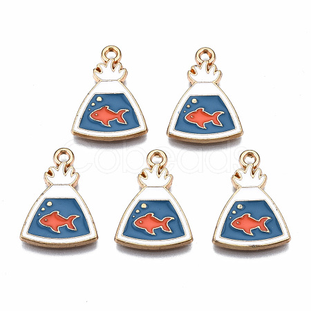 Eco-Friendly Alloy Enamel Pendants X-ENAM-T011-87-NR-1