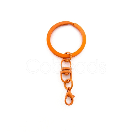 Spray Painted Iron Keychain Swivel Clasps FIND-WH0111-355F-1
