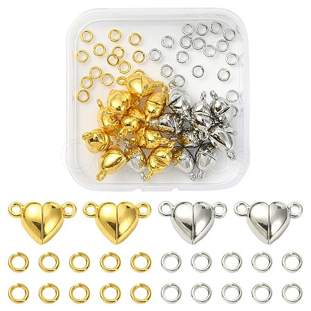 20Pcs 2 Colors Heart Alloy Magnetic Clasps FIND-YW0003-23-1