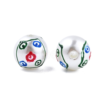 Mahjong Theme ABS Plastic Imitation Pearl Enamel Beads KY-G020-04C-1