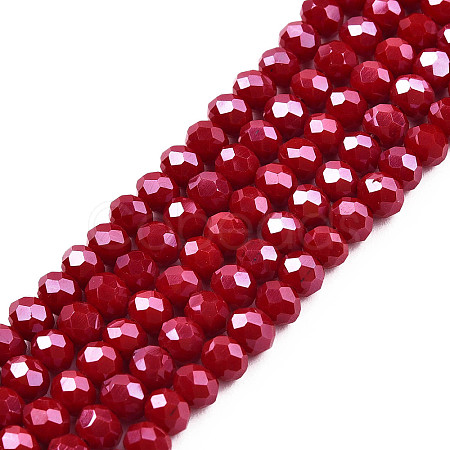 Electroplate Glass Beads Strands X1-EGLA-A034-P4mm-A22-1