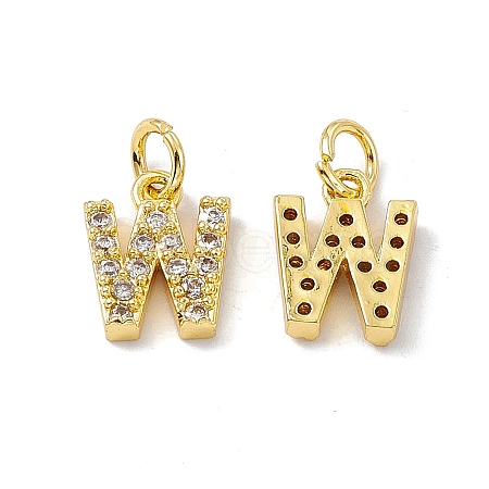 Real 18K Gold Plated Brass Micro Pave Clear Cubic Zirconia Charms KK-E068-VB452-W-1