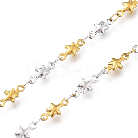 304 Stainless Steel Star Link Chains CHS-M003-04GP-1