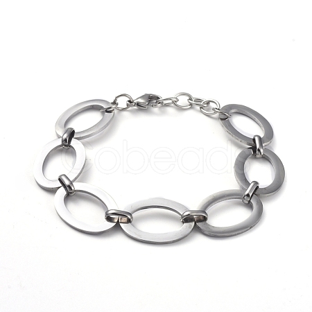 Tarnish Resistant 304 Stainless Steel Link Chain Bracelets BJEW-G582-41P-1