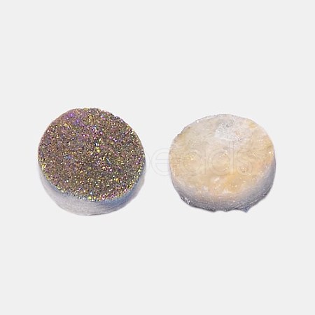 Electroplate Natural Druzy Crystal Cabochons G-L047-30mm-04-1