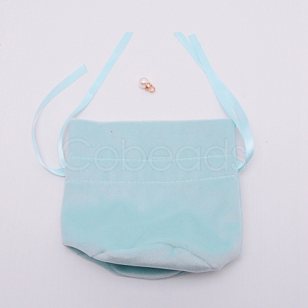 Velvet Jewelry Bags with Drawstring & Plastic Imitation Pearl X-TP-CJC0001-03E-1