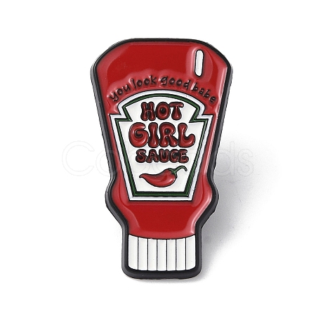 Hot Girl Chilli Sauce Enamel Pins JEWB-M044-03A-EB-1