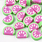 Handmade Polymer Clay Cabochons, Fruit, Deep Pink, 10~11x13~15x5mm