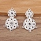 Alloy Chandelier Component Link Rhinestone Settings, Flower, Silver, Fit for 4mm Rhinestone, 40x25mm