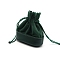 Velvet Drawstring Jewelry Storage Bags, Rectangle, with Imitation Leather Bag Bottom, Dark Green, 11x9.5cm