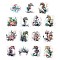 Waterproof PET Stickers Set, Decorative Stickers, Ocean Star Theme, Sea Horse, 38~45x38~44x0.1mm