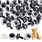 PandaHall Elite 40 Sets Plastic Doll Craft Eyes, Safety Eyes, with Spacer, for Toy DIY Accessories, Half Round, Black, 24x20mm