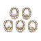 Sew on Rhinestone, Transparent Glass Rhinestone, with Brass Prong Settings, Faceted, Oval, Wheat, 18x14x7mm, Hole: 0.9mm