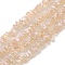 Spray Painted Glass Beads Strands, Chip, PeachPuff, 2.5~6.5x3~10x4~12.5mm, Hole: 1mm, 33.86''(86cm)