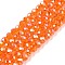 Electroplate Glass Beads Strands, AB Color Plated, Faceted, Rondelle, Orange Red, 4x3mm, Hole: 0.4mm, about 113~115pcs/strand, 16.14~16.34 inch(41~41.5cm)