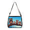 Owl Printed Polyester Shoulder Bags, for Women Bags, Rectangle, Light Sky Blue, 28.5x24x7.5cm