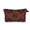 Printed Polyester Cosmetic Zipper Bag, Clutch Bags Ladies Large Capacity Travel Storage Bag, Orange Red, 21.5x13cm