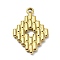 Ion Plating(IP) 304 Stainless Steel Pendants, Rhombus Charm, Real 18K Gold Plated, 26x17.5x2.5mm, Hole: 2mm