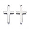 Tarnish Resistant 201 Stainless Steel Pendants, Stamping Blank Tag, Cross, Stainless Steel Color, 23x12x1mm, Hole: 1.5mm