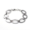 Tarnish Resistant 304 Stainless Steel Link Chain Bracelets, with Lobster Claw Clasps, Oval, Stainless Steel Color, 7-1/8 inch(18.2cm)