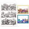 Custom Summer Theme PVC Plastic Clear Stamps, for DIY Scrapbooking, Photo Album Decorative, Cards Making, Coral, 160x110mm