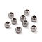 Non-Tarnish 201 Stainless Steel Beads, Round, Stainless Steel Color, 4x3mm, Hole: 2mm