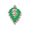 Glass Seed Beads Loom Pattern, Leaf Pendants, Green, 36x19x2mm, Hole: 0.6mm