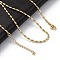 Rack Plating Brass Oval Link Chain Necklace, Long-Lasting Plated, Lead Free & Cadmium Free, Real 18K Gold Plated, 18.15 inch(46.1cm).