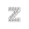 Eco-Friendly Zinc Alloy Slide Charms, with Rhinestone, Platinum Plated, Letter, Crystal, Letter.Z, 12mm, Hole: 1.5x7.9mm