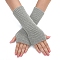 Acrylic Fibers Knitting Long Fingerless Gloves, Arm Warmer, Winter Warm Gloves with Thumb Hole, Gainsboro, 200x70mm