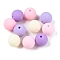 Rubberized Style Imitated Silicone Acrylic Beads, Round, Mixed Color, 11.5x11mm, Hole: 1.8mm