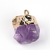 Rough Raw Natural Amethyst Pendants FIND-WH0076-98C-2