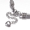 304 Stainless Steel European Snake Chains Bracelets X-STAS-J015-04-2