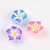 Handmade Polymer Clay 3D Flower Plumeria Beads X-CLAY-Q192-12mm-M-2