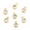 Brass Micro Pave Clear Cubic Zirconia Charms Pendants ZIRC-K086-23G-2