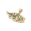 Brass Micro Pave Cubic Zirconia Pendants KK-E111-45D-G-2