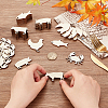 Olycraft 100Pcs 5 Styles Unfinished Wooden Cutouts WOOD-OC0002-90-3